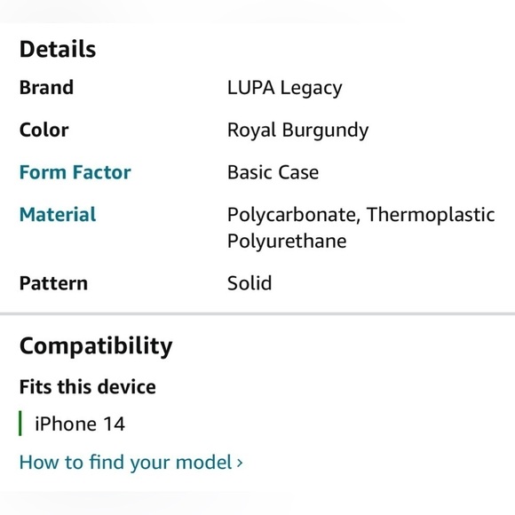 LUPA LEGACY IPHONE 14 CASE WITH WALLET HOLDER WALLET CASE BURGUNDY NEW - Picture 5 of 5